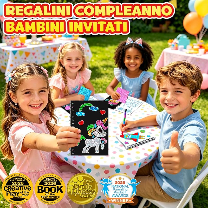 16 Kit Foil Art Attività Libri Gadget Compleanno Bambini — foto 3 di 7