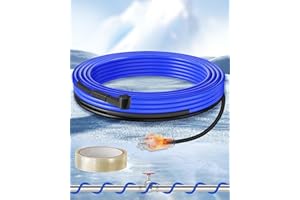 WILAWELS 12Ft Water Pipe Heating Cable, 5W Constant Power Self-Regulating Heating Cable, 5W/FT, IPX7 Waterproof, Auto-On/Off, for Metal and Plastic Water Pipes, Freeze Protection, 120V U12HC06
