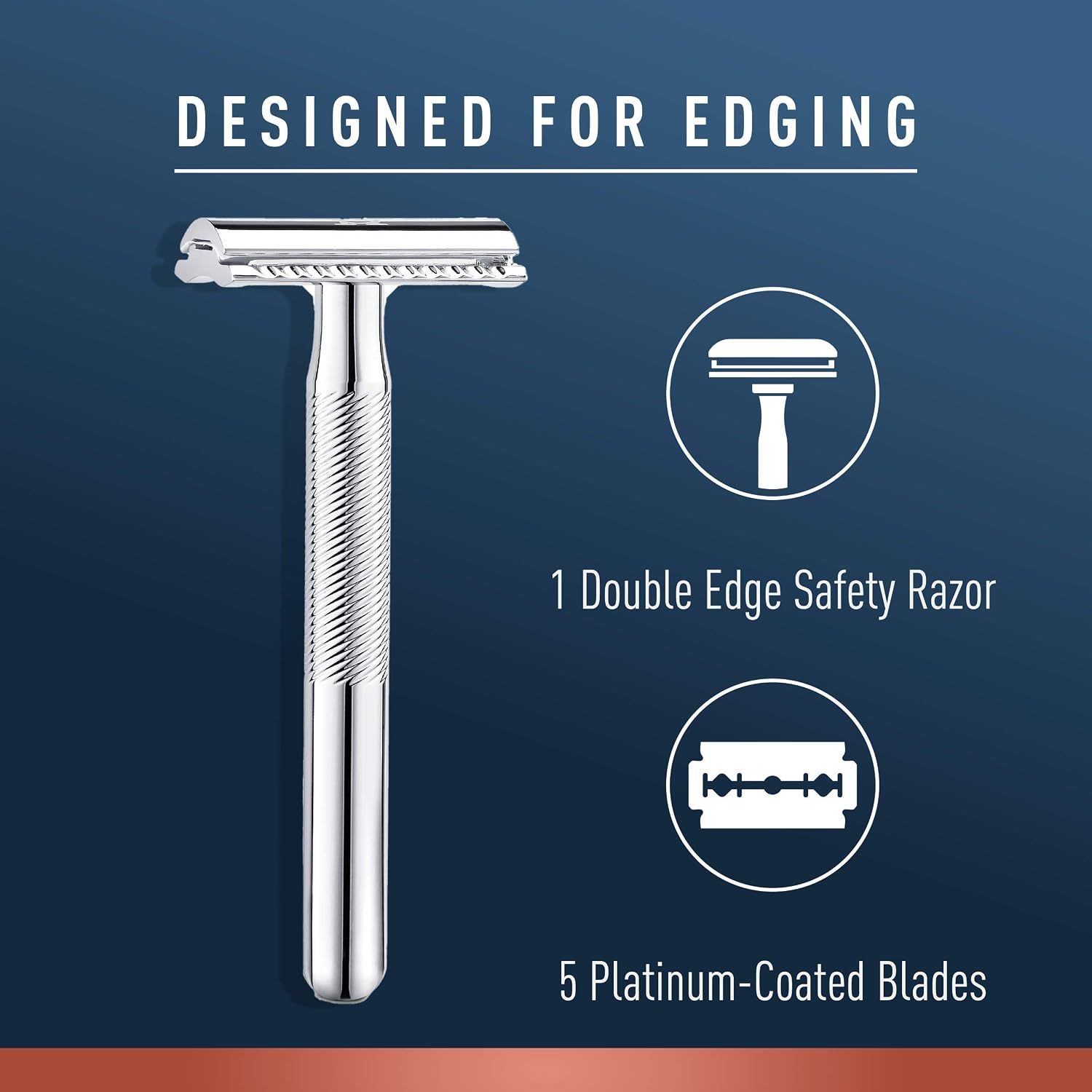 King C. Gillette Double Edge Safety Razor, Platinum Coated Blades - Image 5