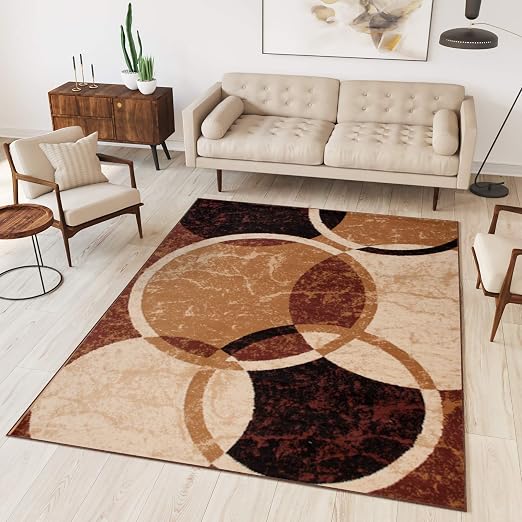 Tapiso Dream Tappeto Soggiorno Salotto Moderno Beige Geometrico A Pelo Corto 140 X 200 Cm