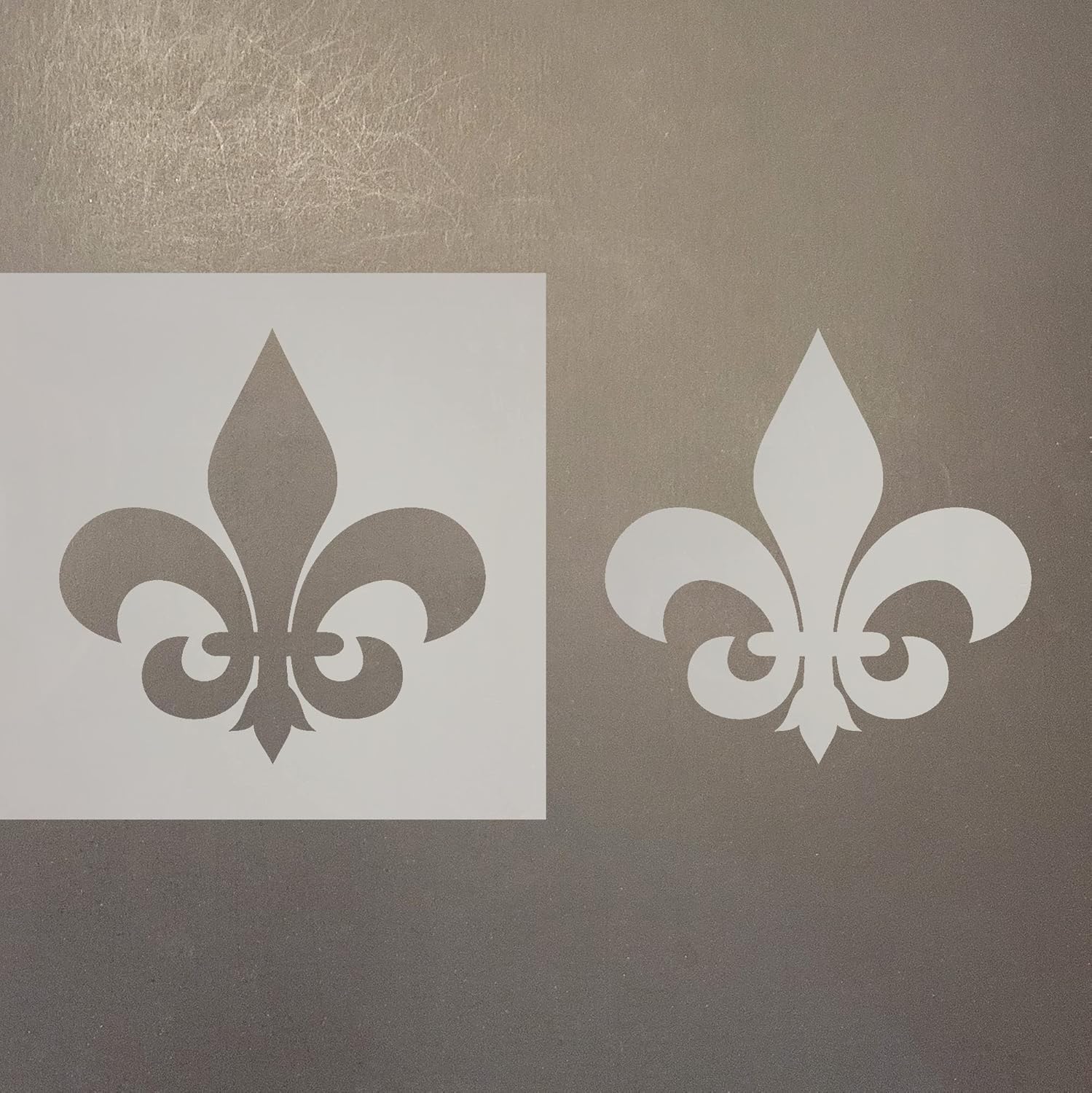 Mixed Media - Fleur De Lis 3 Reusable Mylar Stencil - Art Craft Supplies 4 Inch