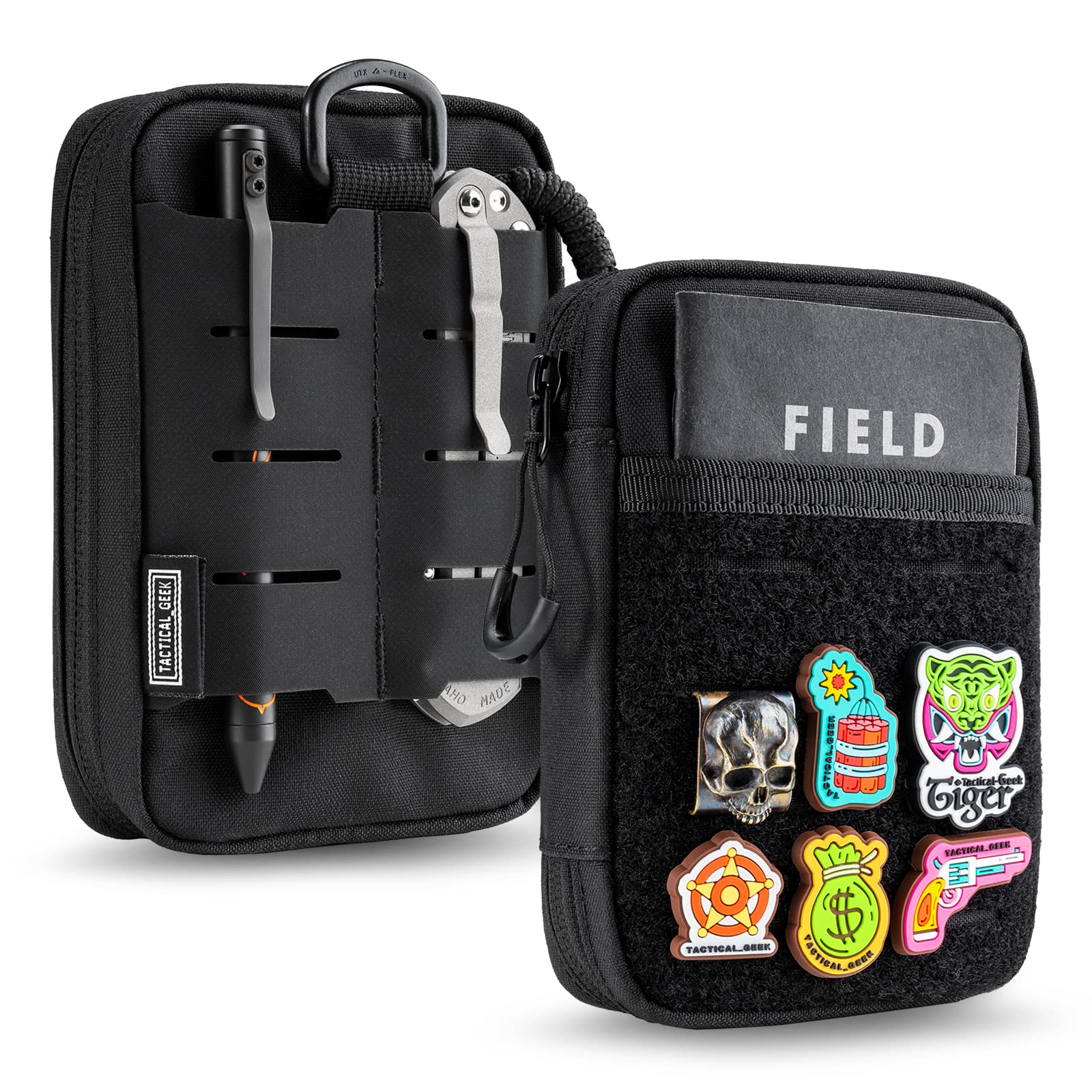 TACTICAL GEEK Block E3.0 EDC Compact Waist Pocket Pouch, Men EDC Pouch Organizer, Multi-Purpose Molle Tool Pouch for Multitools, Utility Tool Organizer Bag for Daily Essentials Carry, Black