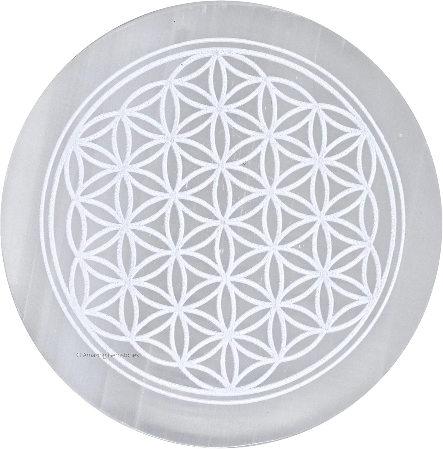 Mixed Media - Selenite Crystal Charging Plate For Crystals And Healing Stones, 4