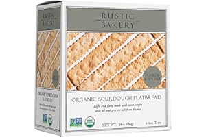 Rustic Bakery Handmade Sourdough Flatbread - Olive Oil & Sel Gris - Sea Salt Charcuterie Crackers - Artisan Crackers for Cheese Platter or Snacking - Made in California - Pack of 4, 6 Oz Trays