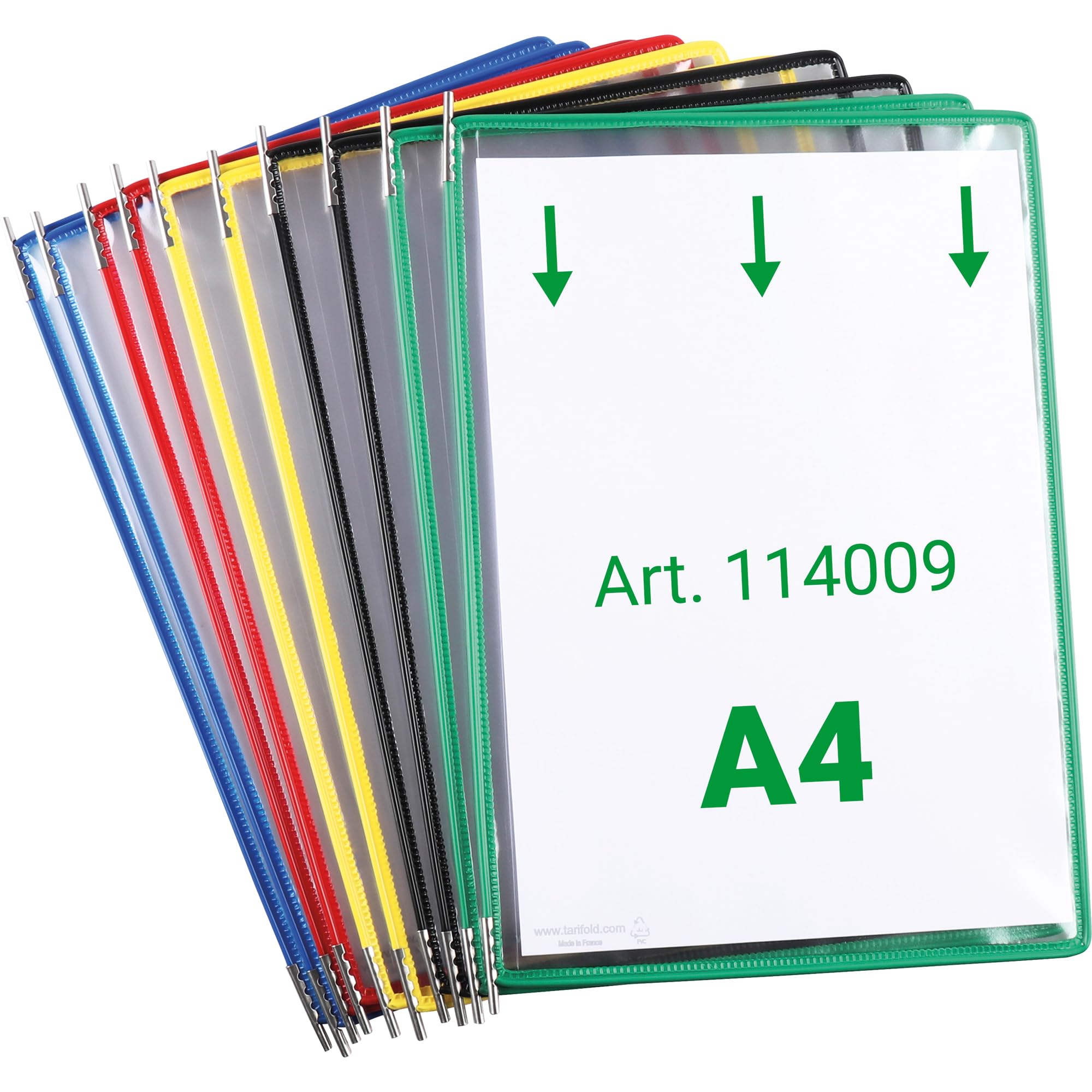 Tarifold Technic Pockets for Display Units PVC A4 Assorted Ref 114009 [Pack of 10]