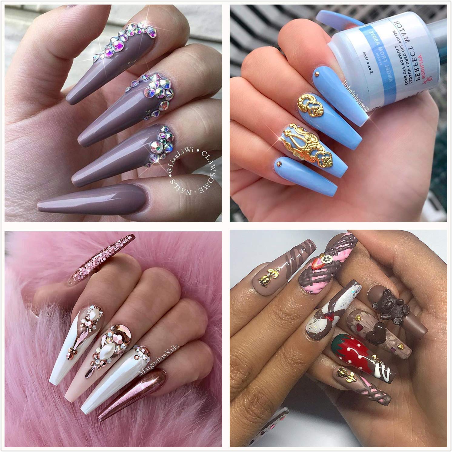 Coffin Nails Long Fake Nails - Clear Acrylic Nails Coffin Shaped Ballerina Nails Tips BTArtbox 500pcs Full Cover False Nail Artificial Nails with Case for Nail Salons and DIY Nail Art, 10 Sizes: Beauty