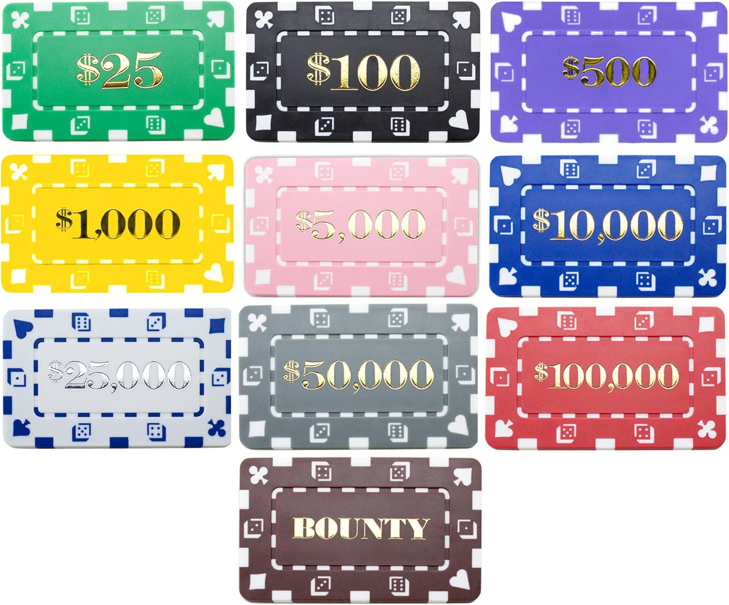 Brybelly 5 Placche Retrattili Da Poker – Stile Europeo, Gialle, 32 Grammi, Per Tornei E Giochi D'Azardo