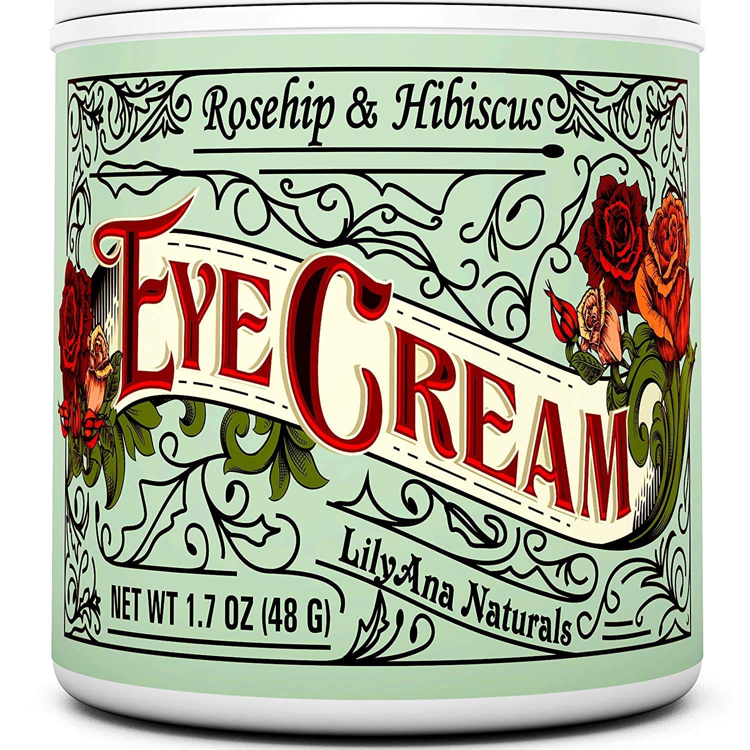 Eye Cream - Eye Cream for Dark Circles and Puffiness, Under Eye Cream, Anti Aging Eye Cream Reduce Fine Lines and Wrinkles, Rosehip and Hibiscus Botanicals - 1.7oz: Beauty