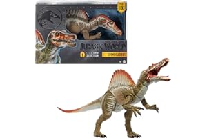 Mattel Jurassic World Hammond Collection Action Figure, Jurassic Park 3 Spinosaurus, Extra Large Carnivore Dinosaur Toy, Posable Tongue & Wired Tail