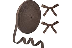 PAMIR TONG 3/8 Inch Brown Herringbone Cotton Twill Tape for Sewing - 40 Yards Natural Cotton Webbing Bias Binding Tape for Crafts, Pet Collars, Gift Wrapping & DIY Projects