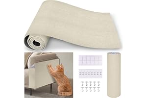 AIIEIM Upgrade Cat Scratch Furniture Protector, Trimmable Adhesive Couch Corner Scratcher Protector from Claws, DIY Cat Proof Sofa Cover Anti-Scratch Furniture Guards for Indoor (Beige, 78.7 * 15.8)