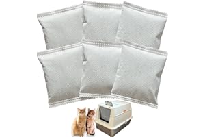 TeurWone Activated Charcoal Filters Refills for OKSOTY Stainless Steel Cat Litter Box, Pet Odor Eliminator/Charcoal Odor Absorbing Bags for OKSOTY Cat Litter Box (6 Pack)