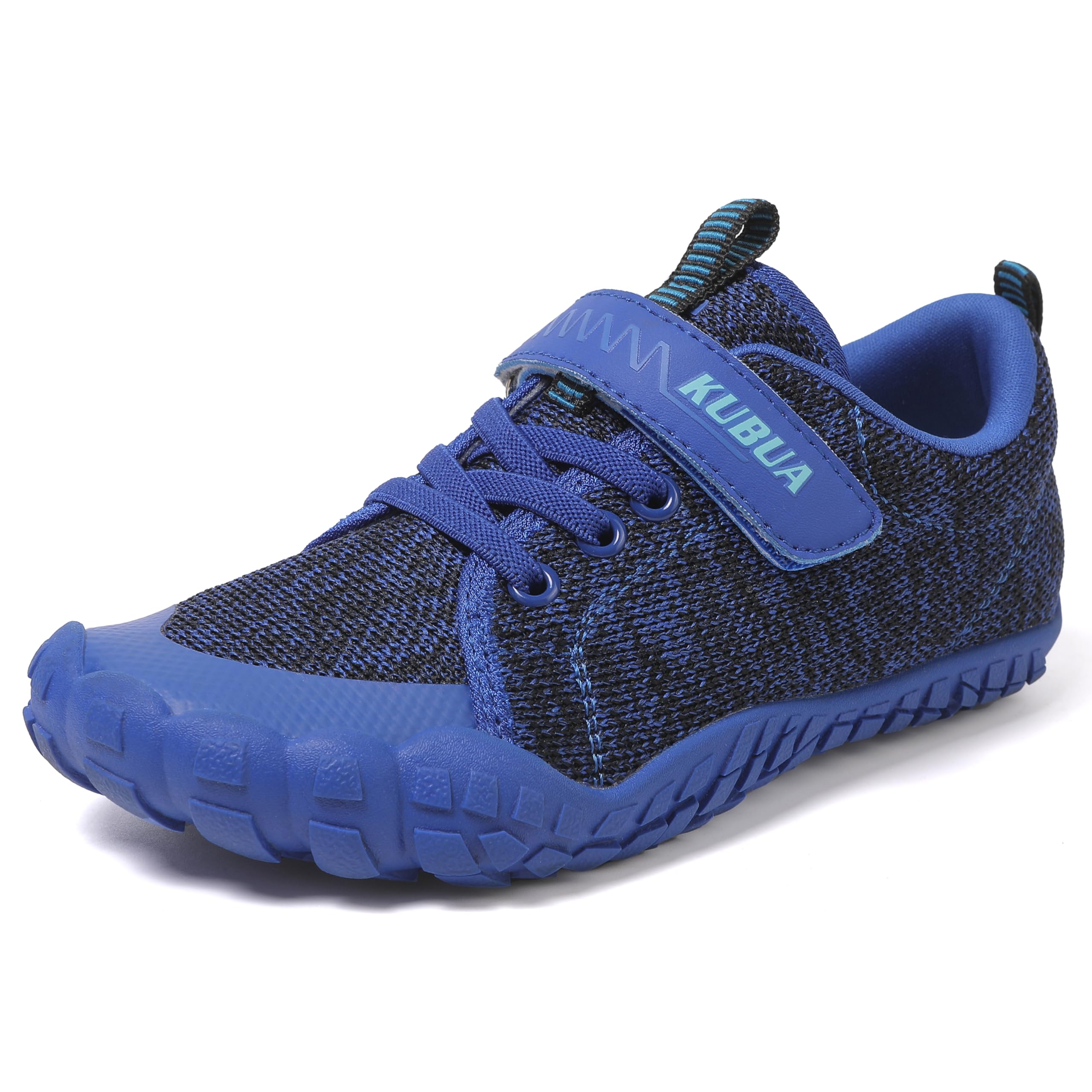 Photo 1 of KUBUA Boys Girls Sneakers Kids Barefoot Shoes for Indoor Outdoor Tennis Sports Walking Running Athletic Gym Minimalist Zero Drop A Blue 3.5 Big Kid