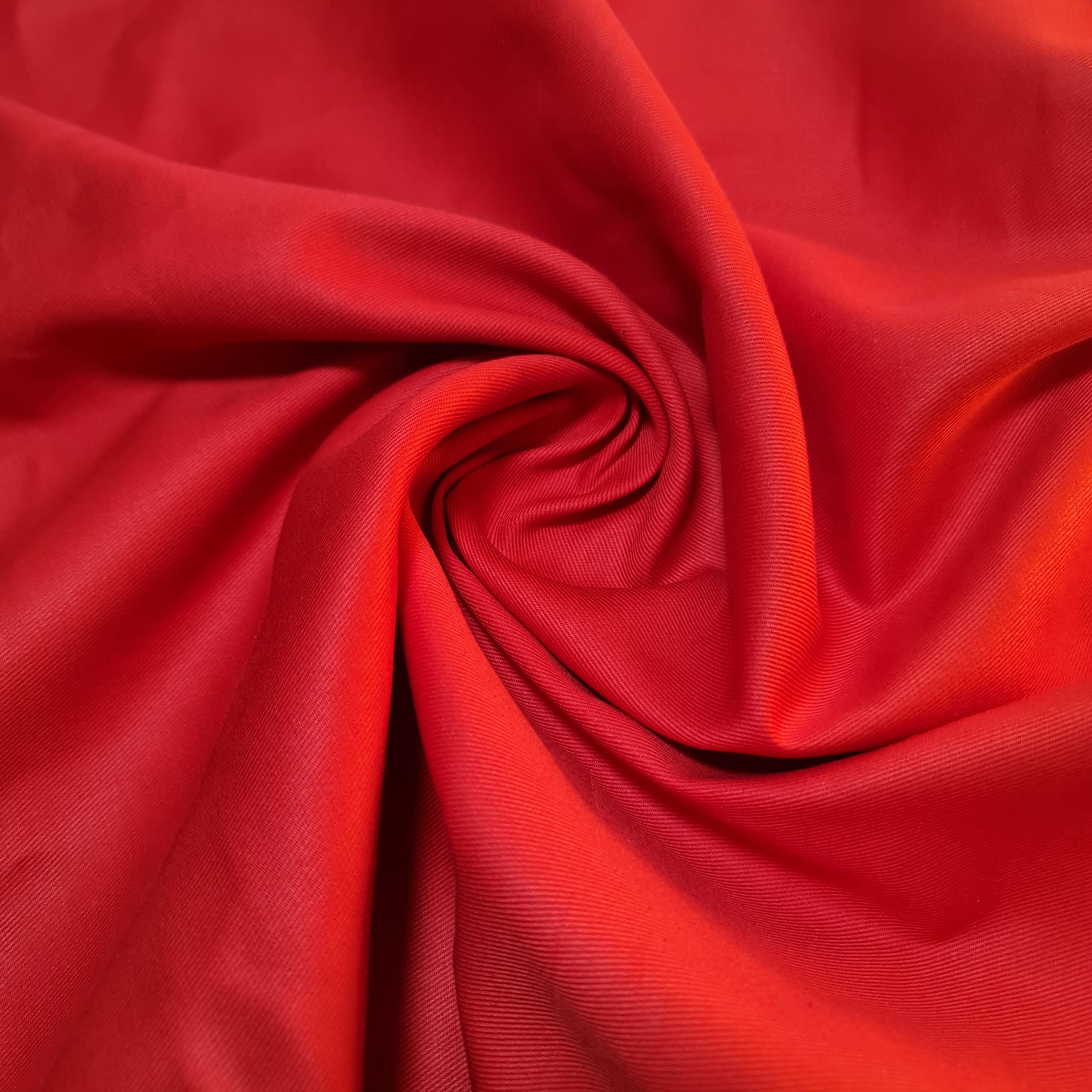 Plain Thick Cotton Drill Workwear Twill Fabric *Soft* Quality 58" by Meter -Ar (1 Meter, Red)
