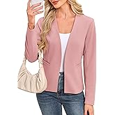 AGSEEM Full Lining Sweater Blazers for Women Open Front Long Sleeve Work Office Suit Jackets Blazer with Pockets