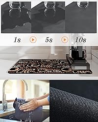Coffee Bar Mat Accessories for Countertop Absorbent