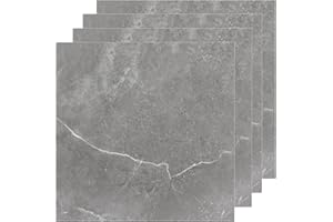 AKOLAFE 40 Sheet Vinyl Flooring 12”x12” Peel and Stick Floor Tile Waterproof Grey Marble Vinyl Floor Tiles Clearance Self Adhesive Floor Tiles Sticky Laminate Flooring for Bathroom Kitchen Basement RV