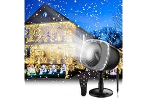 Christmas Snowfall Projector Lights,FLEVO Waterproof Snowfall LED Light Projector,Outdoor Indoor Snow Lighting Projector with Dynamic Snow Effect for Home, Garden, Party, Halloween, Landscape Decor