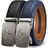 BULLIANT Men belt 2Pack,Leather Ratchet Belt for Gift Men Dress Casual Jeans 1 3/8",Cut for Fit