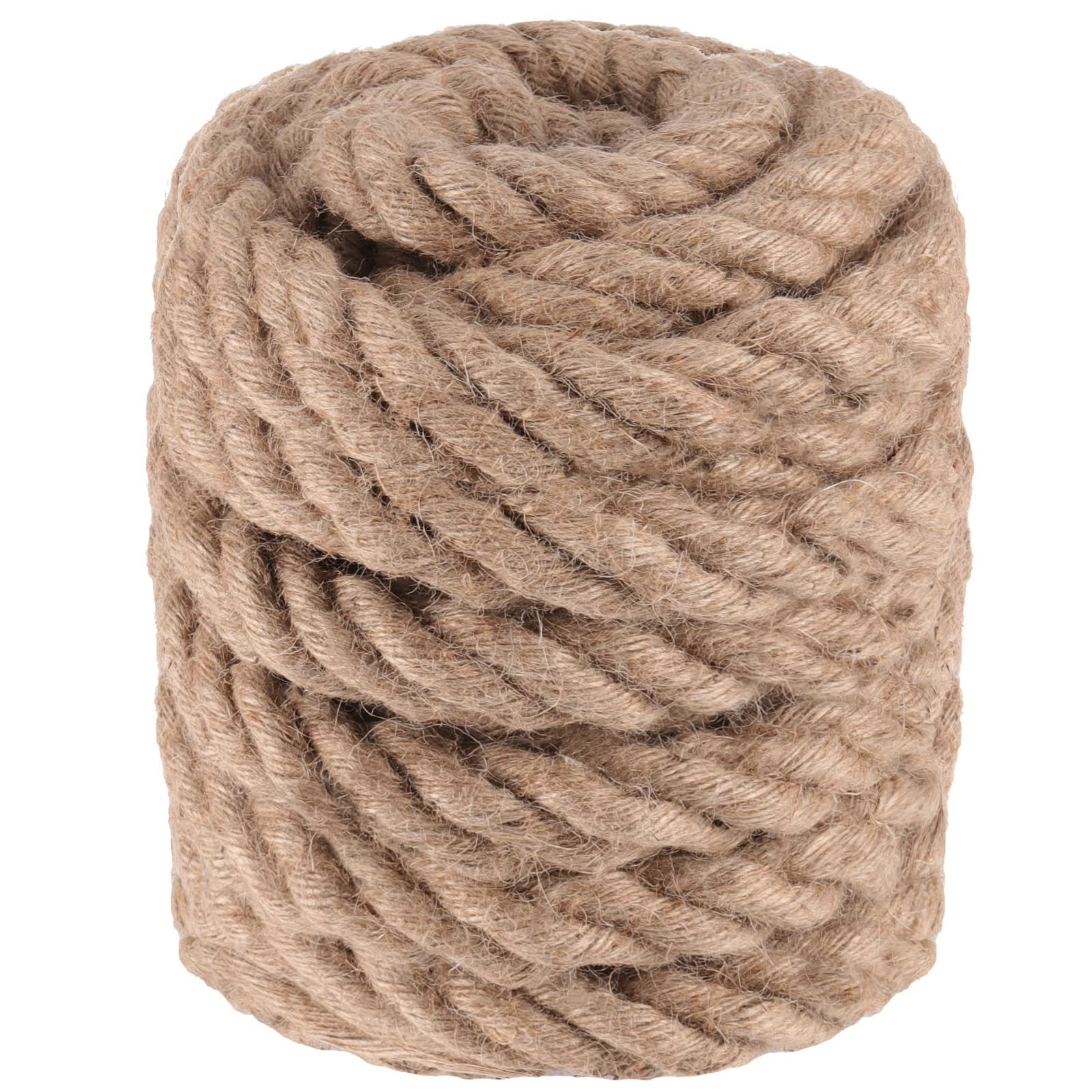 MUKCHAP 5 M x 26 MM Jute Rope, 4 Strands Twisted Rope, Thick Brown Natural Jute Twine Cord for Crafts, Gardening, Bundling