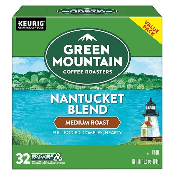GREEN MOUNTAIN COFFEE ROASTERS NANTUCKET BLEND, SINGLE-SERVE COFFEE K-CUP PODS, MEDIUM ROAST, 32 COUNT