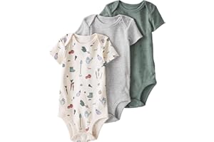 little planet by carter's unisex-baby 3-pack Short Sleeve Bodysuits Made With Organic Cotton