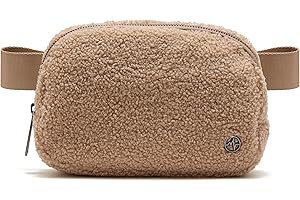 Pander Fanny pack Everywhere Fleece Belt Bag for Women and Men with Adjustable strap Belt, 1L. (Tan)