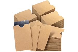1000 Pack Gift Card Envelopes, 2.4 x 3.5 Inches Paper Credit Cards Sleeve Brown Card Holder Credit Protector Sleeves for Busi