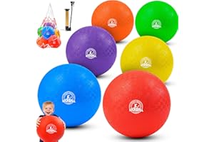 COAMZPARTY 12 Inch Kickball Playground Balls, 6 Pack, for Kids and Adults, Dodgeballs for School, Outdoor and Indoor Games, w