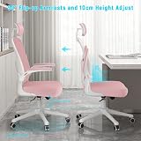 nasPaluro Office Desk Chair High Back Ergonomic Swivel Pink with Adjustable view 4