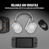 Corsair HS65 SURROUND wired gaming headset Dolby 7.1 SoundID iCUE white view 6