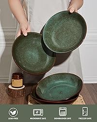 Pokini 16 Piece Double Bowl Dinnerware Sets with