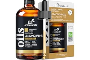 Artnaturals Lemongrass Essential Oil (4.0 Fl Oz / 118ml)- 100% Pure Therapeutic Grade - Premium Undiluted Lemon Grass Oil - for Diffuser - Aromatherapy