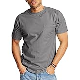 Hanes Beefy, Heavyweight Cotton Pocket Tee for Men, Full-Cut T-Shirt, 1 Or 2 Pack