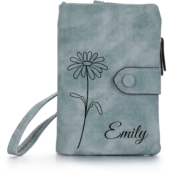 Getname Personalized Birth Month Flower Wallet – Vegan Leather Credit Card Holder With Custom Name, Gift For Her - View #13