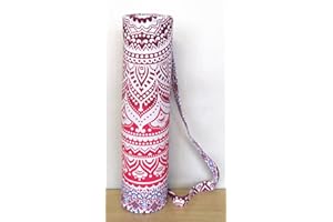 INDIAN CRAFT CASTLE ICC Yoga Mat Bag Carrier Full-Zip Exercise Yoga Mat Carry Bag for Women Men with Multi-Functional Storage Pockets and Adjustable Shoulder Strap 26X6 Inches