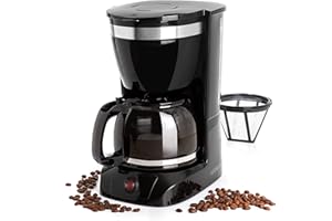 Mixpresso 10-Cup Drip Coffee Maker, Black Coffee Pot With Reusable Filter