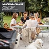 KEPLIN 6ft Folding Table White Wood Slate Top 180x70x74cm Portable view 8