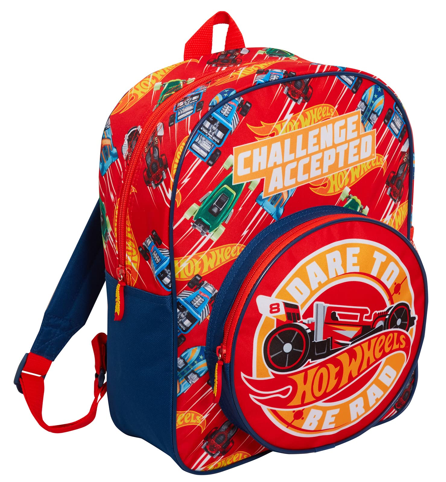 Hot Wheels Backpack For Kids Large Cars School Travel Sports Bag with Drinks Holder