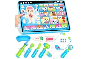 BAINGESK Doctor Kit Toys for 1 Year Old Boys Girls, Doctor Tablet with Music & Sound, Pretend Doctor Play Set with Stethoscope, Dress Up Gifts Toys for Toddler 1-2, Baby Toys for 1, 2, 3 Year Old