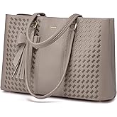 LOVEVOOK Laptop Tote Bag for Women 15.6 Inch Waterproof PU Leather Computer Bags for Business Office Work Briefcase
