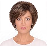 Raquel Welch Women's Face-Framing Short Brown Wig, GO TO STYLE | RL10 12 Sunlit Chestnut, Synthetic Fiber, Adjustable Secure Fit, Glueless Salon Style by Hairuwear (Cap Size: AVERAGE)