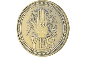 LULUCIRCLE Yes No Decision Coin, Decision Maker Coin, Yes No Coin, Lucky Coin, Choice Coin, Flipping Challenge Coin, Souvenir Metal Coin for Collectors (Bronze)