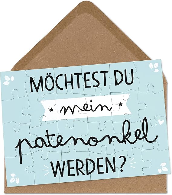 Owlbook Patenonkel Fragen Puzzle Mit Brief Umschlag Geschenke Geschenkideen Fur Patenonkel Zur Geburt Schwangerschaft Zur Taufe Amazon De Spielzeug