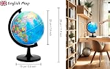 Exerz World Globe 20 cm Educational Swivel Rotating Globe UK view 2