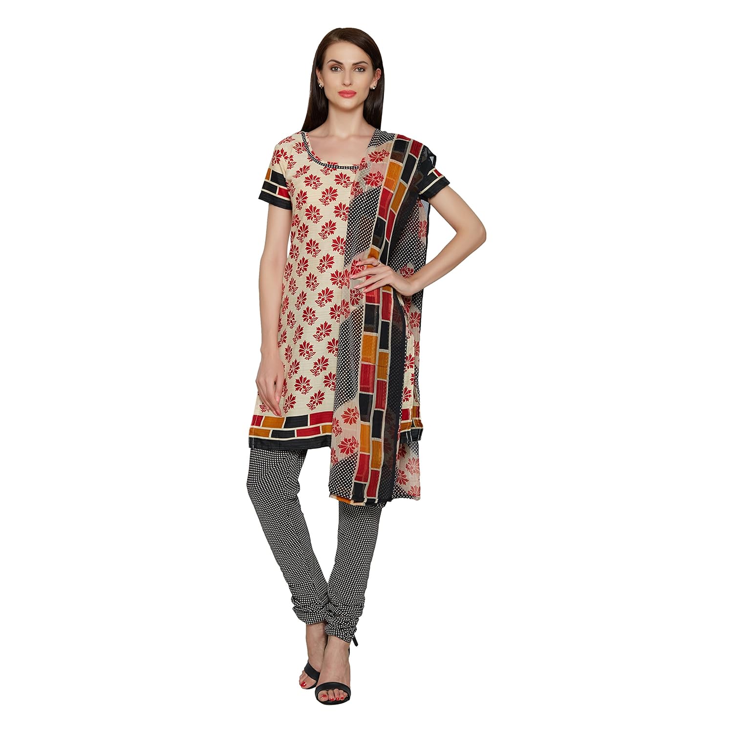 florence women's polycotton salwar suit dupatta material (sb-3345)