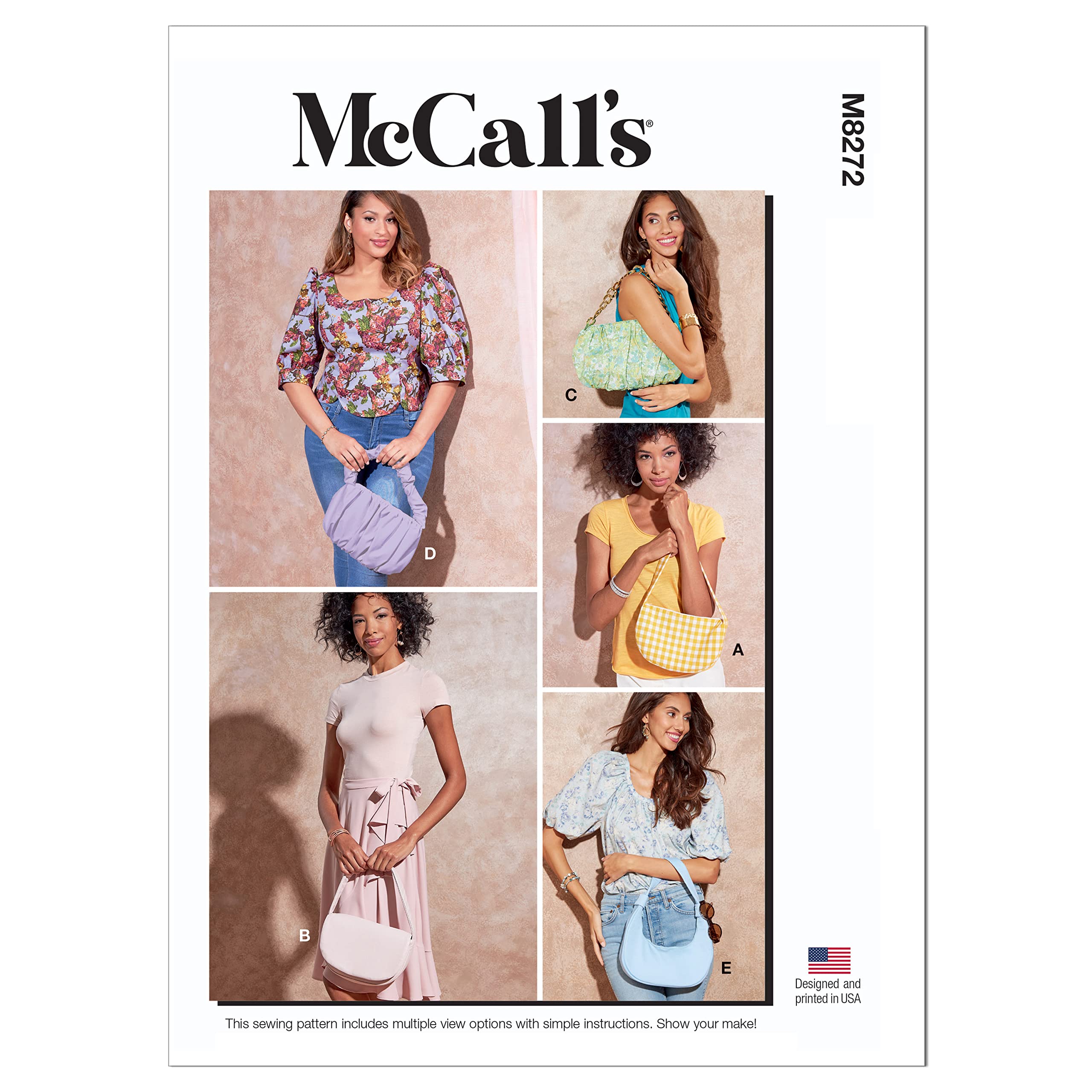 McCalls Sewing Pattern 8272 Bags OS (One Size Only)