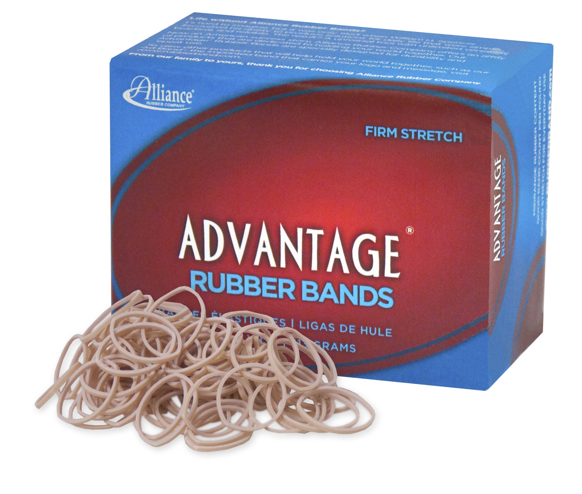 Photo 1 of Alliance Rubber 26109 Advantage Rubber Bands Size #10, 1/4 lb Box Contains Approx. 925 Bands (1 1/4" x 1/16", Natural Crepe)