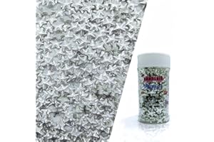 KANDLRIK 10mm Sliver Stars Sprinkles Edible Stars Cake Decorating Stars Cake Decorations Cupcake Toppers Cookie Decorating Perfect for Cakes,Cupcakes,Desserts Toppings 3OZ