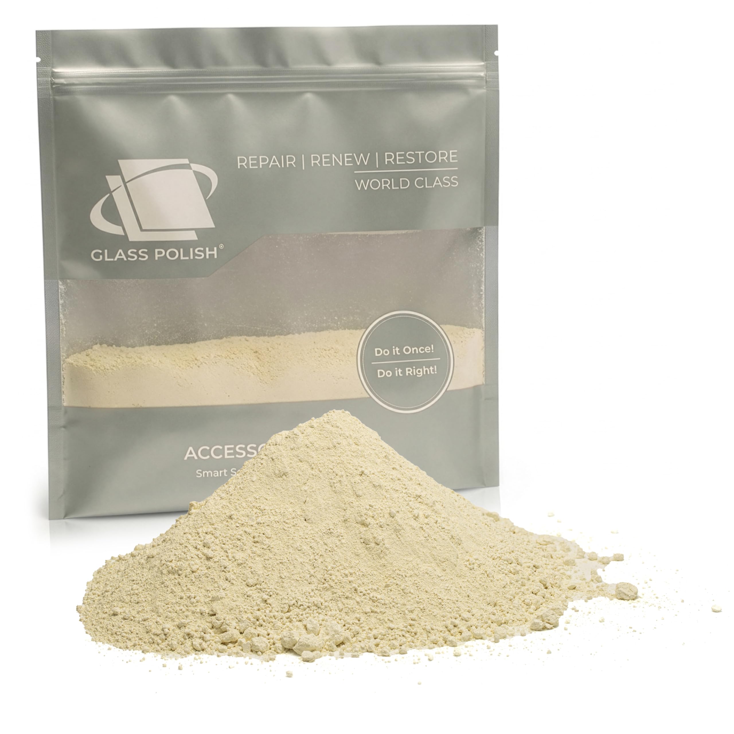 GLASS POLISH PRO Cerium Oxide Glass Polishing Powder – 500g Premium-Grade 95% Pure Suspension-Treated Formula, 2.5 Micron for Glass Scratch Removal, Windshield Polishing and Restoration